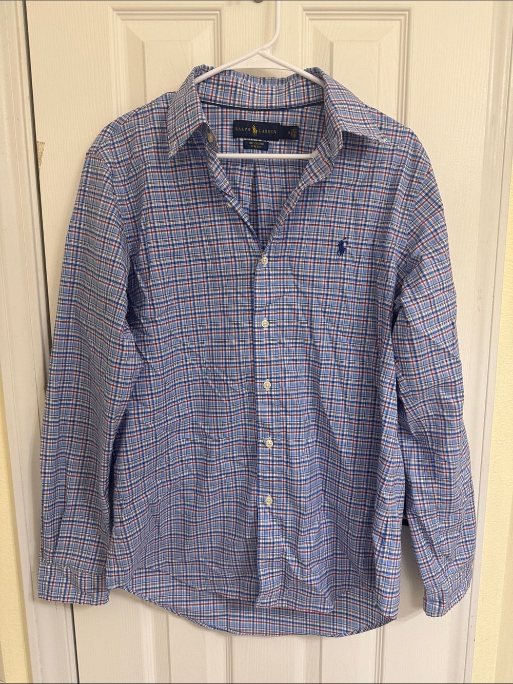 Ralph Lauren Blue and Red Plaid Button-Down Shirt